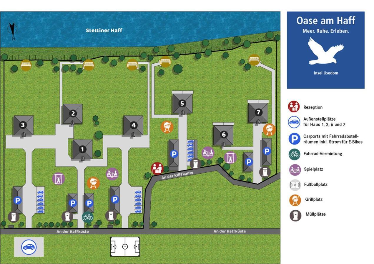 Terrassenwohnung "Haffparadies" - Oase Am Haff Garz  المظهر الخارجي الصورة